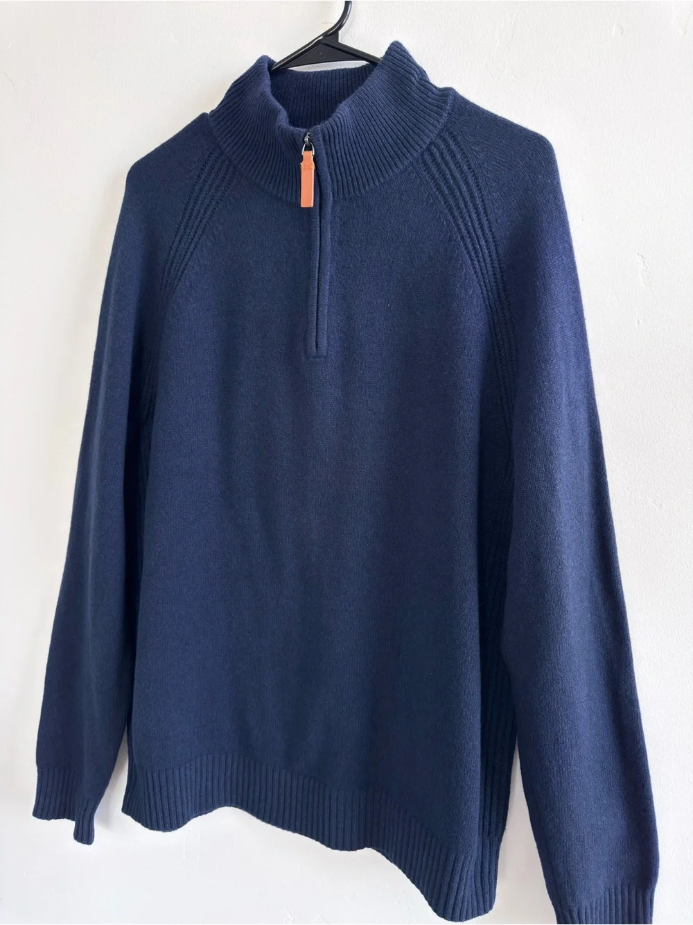 Banana Republic Italian Yarn Wool Quarter Zip Sweater Navy Men’s Tall L Casual